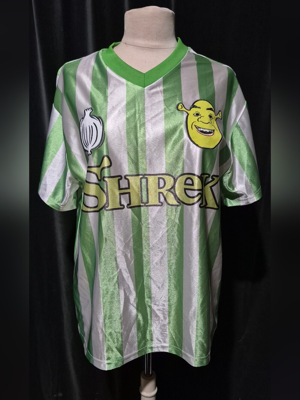Dreamworks Shrek Green and Silver Striped Fan Jersey